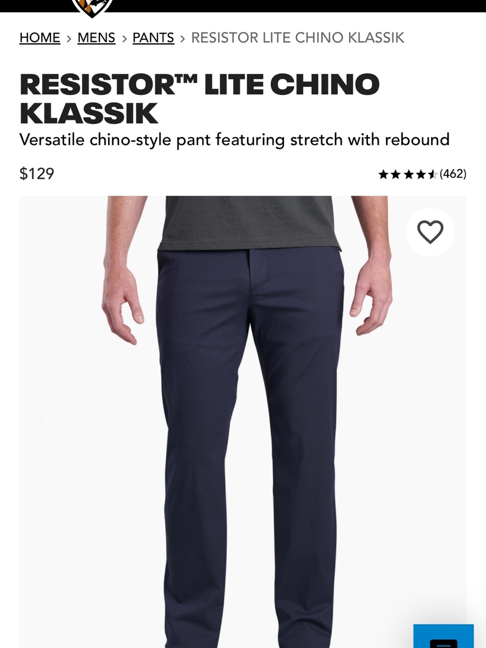 Kuhl Men's Navy Blue Chinos